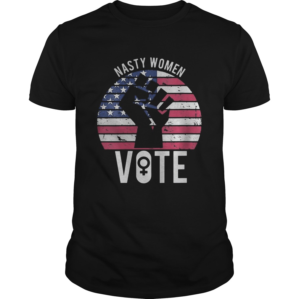 Nasty women vote 2020 black lives matter american flag independence day vintage retro shirt