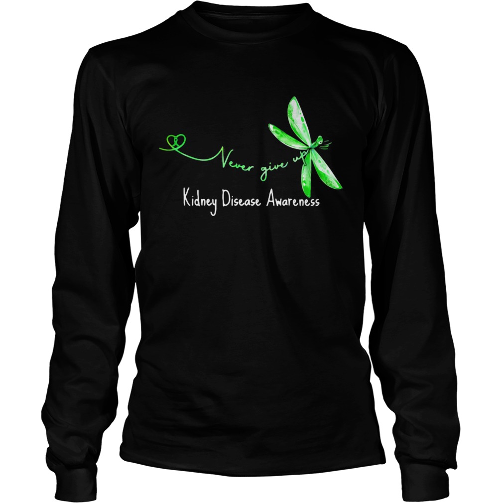 Never Give Up Kidney Disease Awareness Butterfly  Long Sleeve