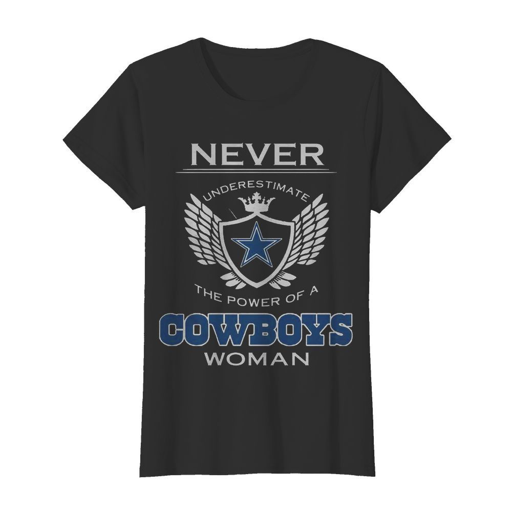 Never Underestimate The Power Of A Cowboys Woman  Classic Women's T-shirt