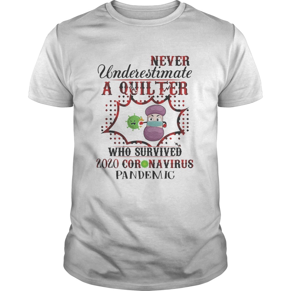 Never underestimate a quilter who survived 2020 coronavirus pandemic shirt