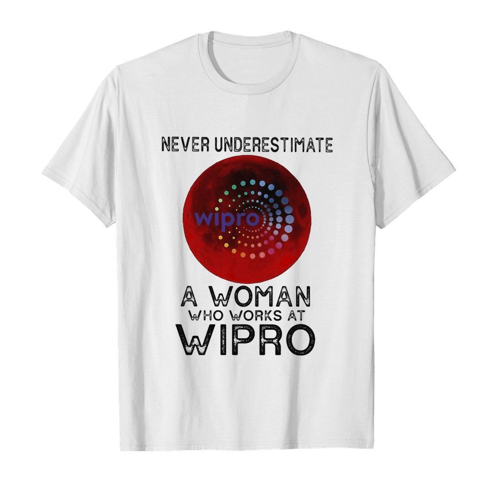 Never underestimate a woman who works at Wipro Sunset shirt