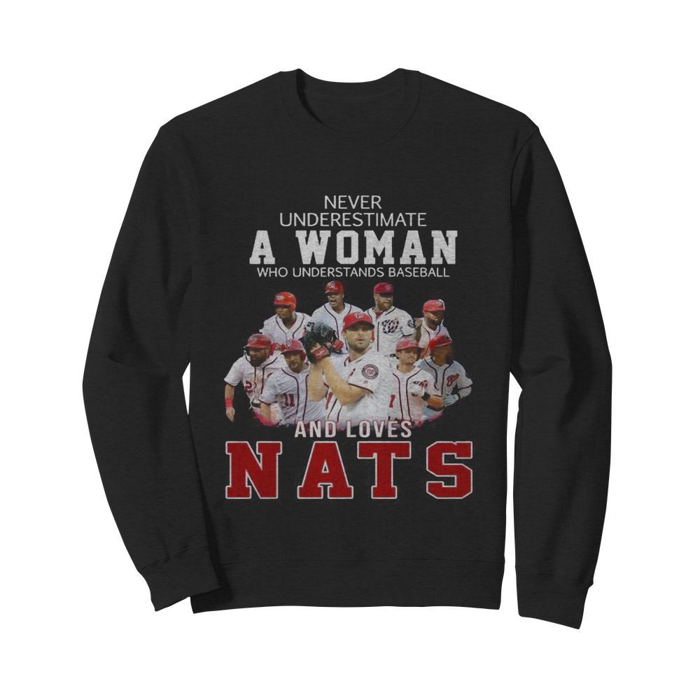 Never underestimate an old woman who understands baseball and loves nats  Unisex Sweatshirt