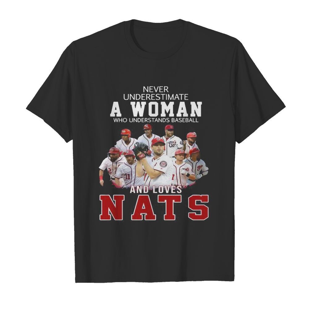 Never underestimate an old woman who understands baseball and loves nats  Classic Men's T-shirt