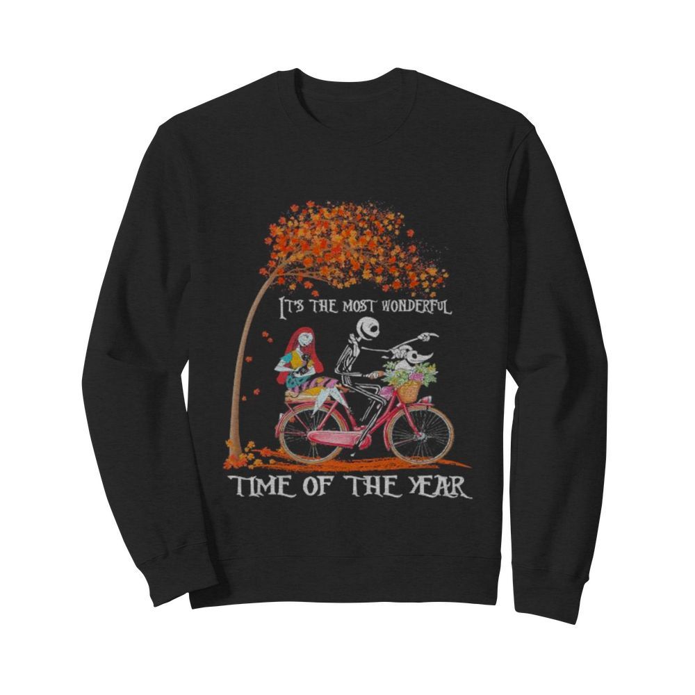 Nightmare riding bicycle it’s the most wonderful time of the year leaves tree  Unisex Sweatshirt