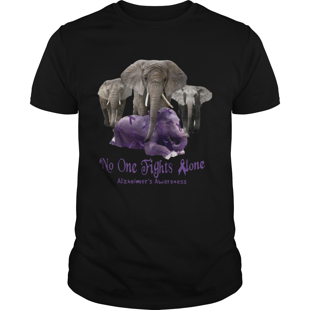 No one fights alone Alzheimers Awareness shirt