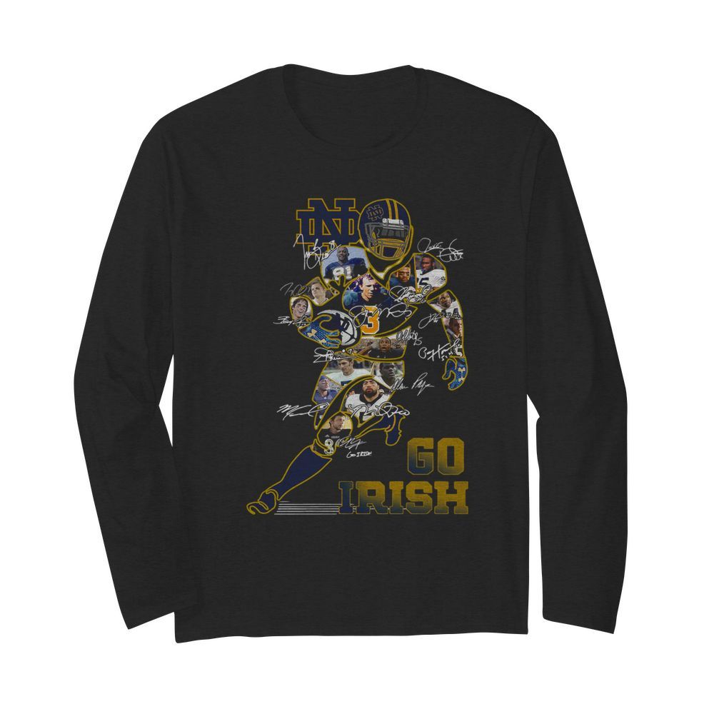 Notre Dame Fighting Irish Go Irish Signatures  Long Sleeved T-shirt 