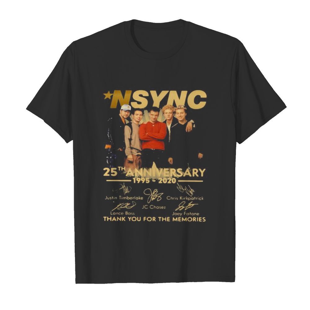 Nsync 25th anniversary 1995 2020 thank you for the memories signatures shirt