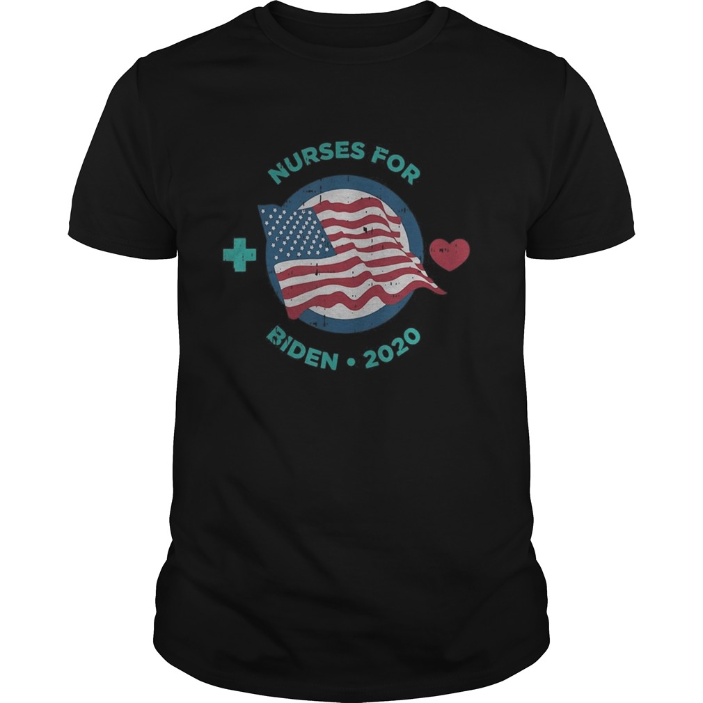 Nurses for joe biden heart american flag independence day shirt