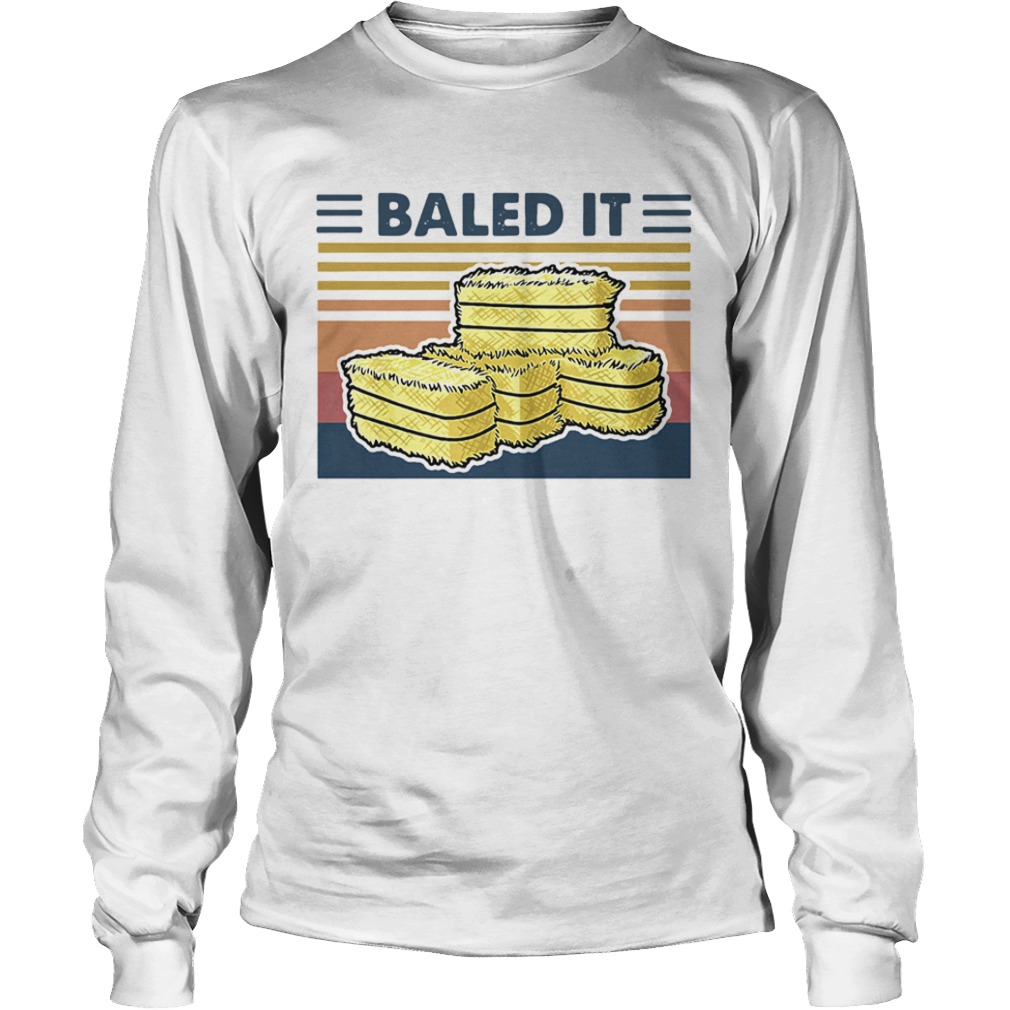 Official Farmer Baled It Vintage Retro  Long Sleeve