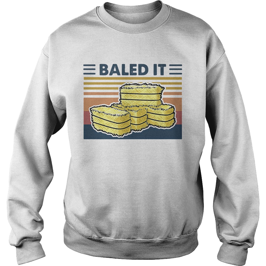 Official Farmer Baled It Vintage Retro  Sweatshirt