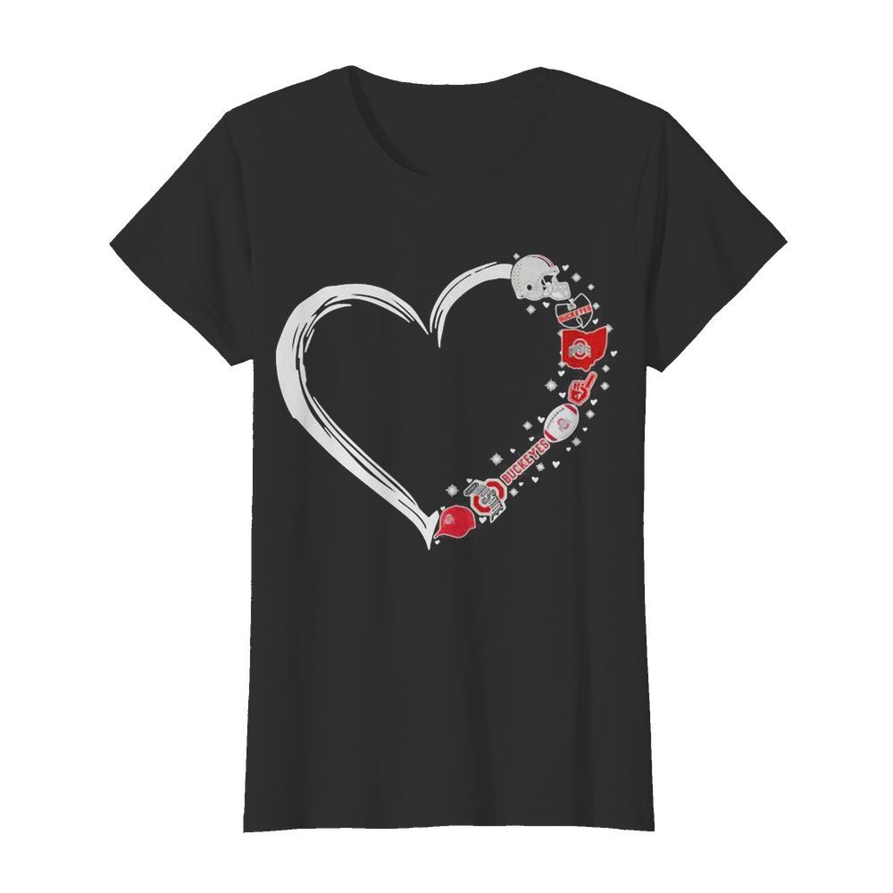 Ohio state buckeyes football hearts  Classic Women's T-shirt