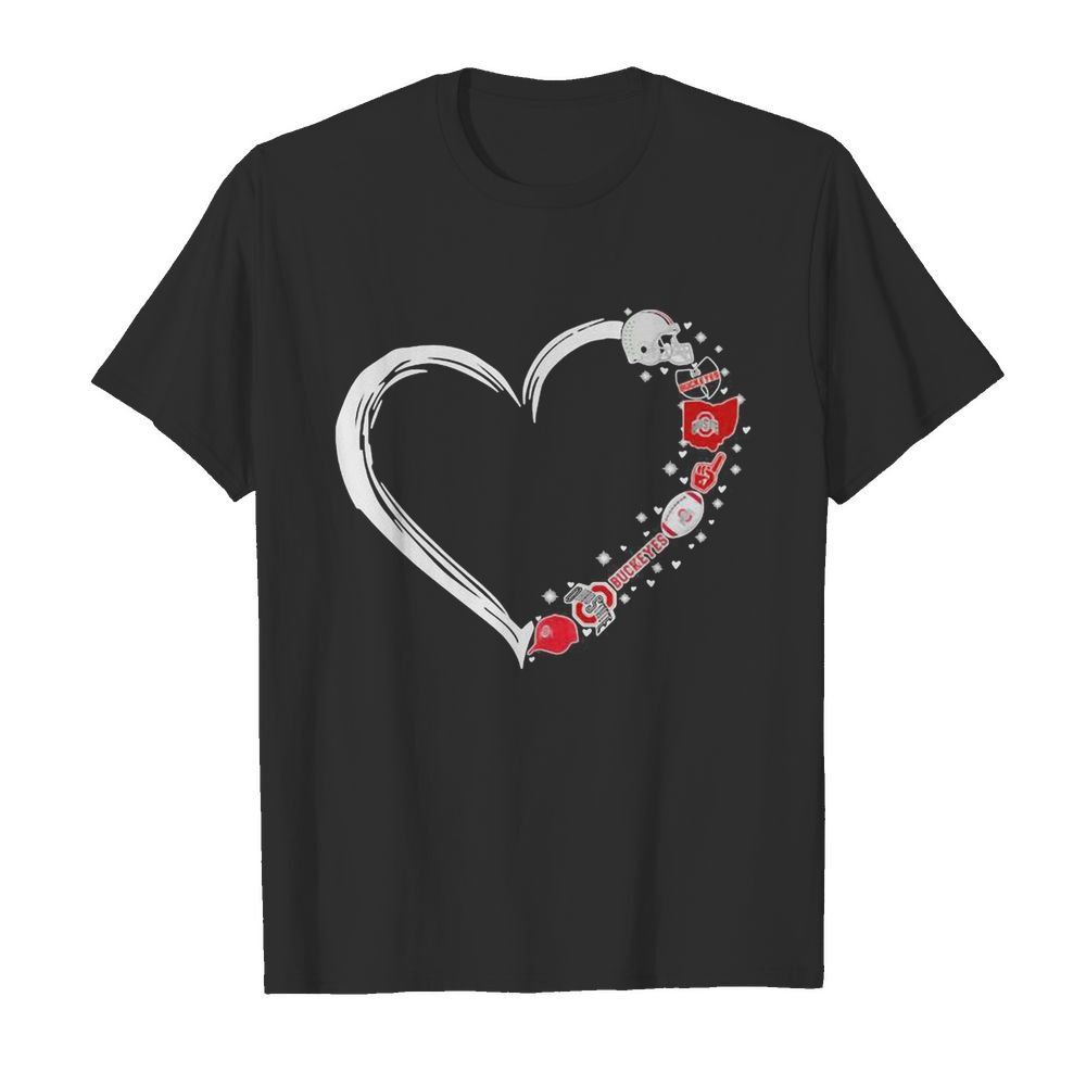 Ohio state buckeyes football hearts shirt