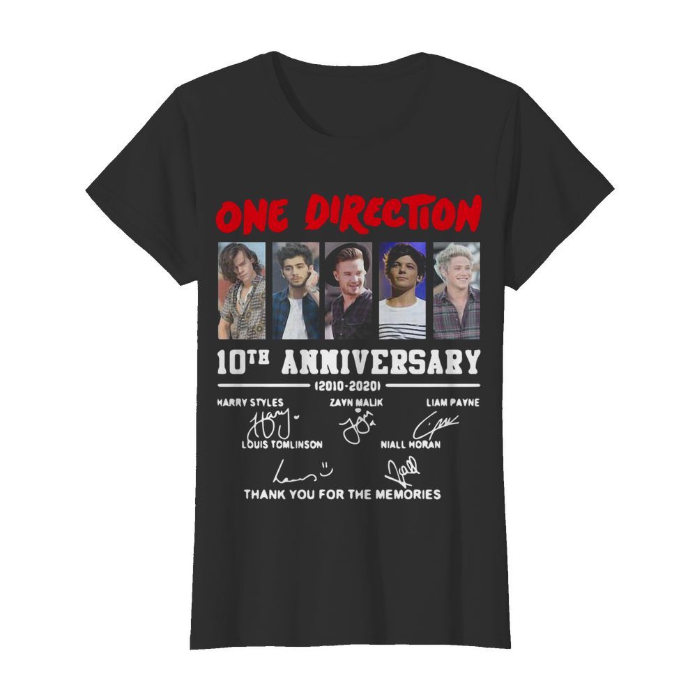 On Direction 10th Anniversary Thank You For The Memories Signatures  Classic Women's T-shirt