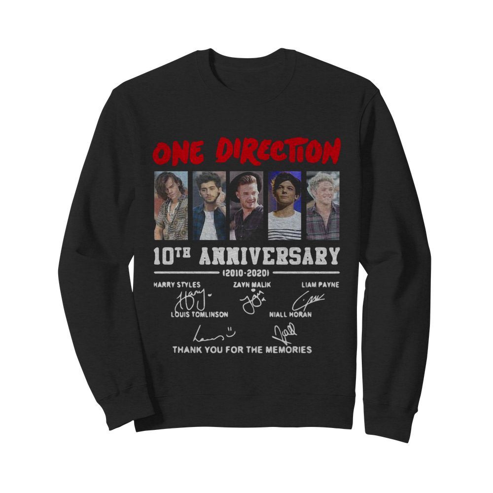 On Direction 10th Anniversary Thank You For The Memories Signatures  Unisex Sweatshirt