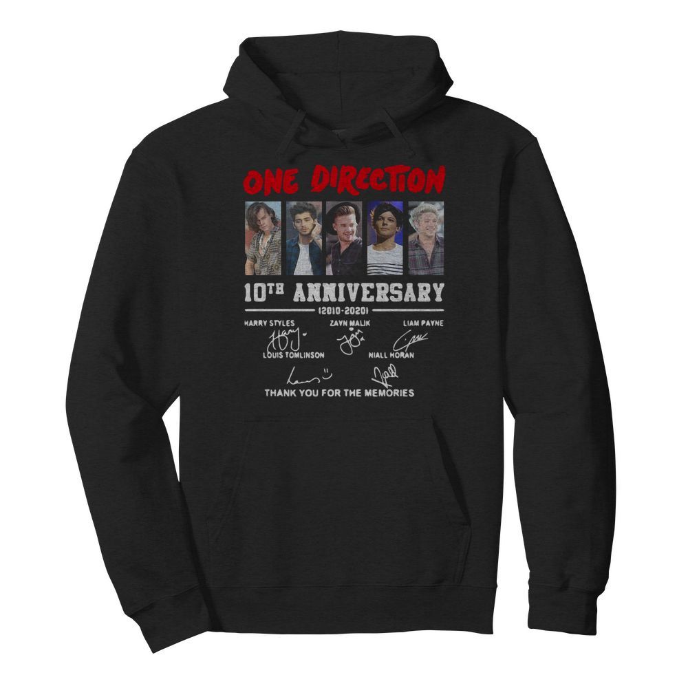 On Direction 10th Anniversary Thank You For The Memories Signatures  Unisex Hoodie