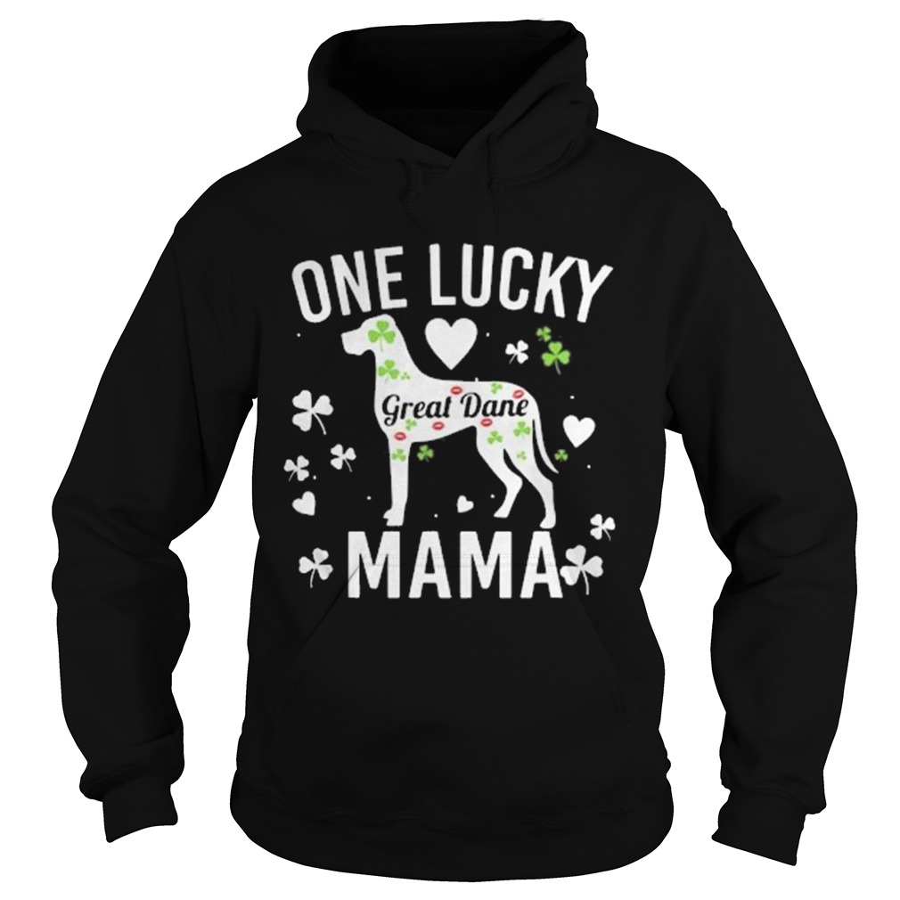 One Lucky Mama Mom St Patricks Great Dane Dog Women  Hoodie