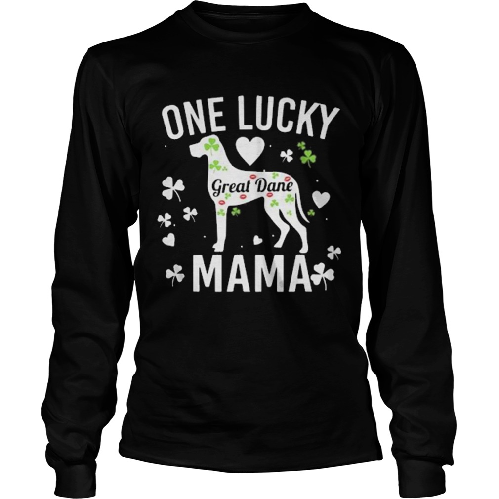 One Lucky Mama Mom St Patricks Great Dane Dog Women  Long Sleeve