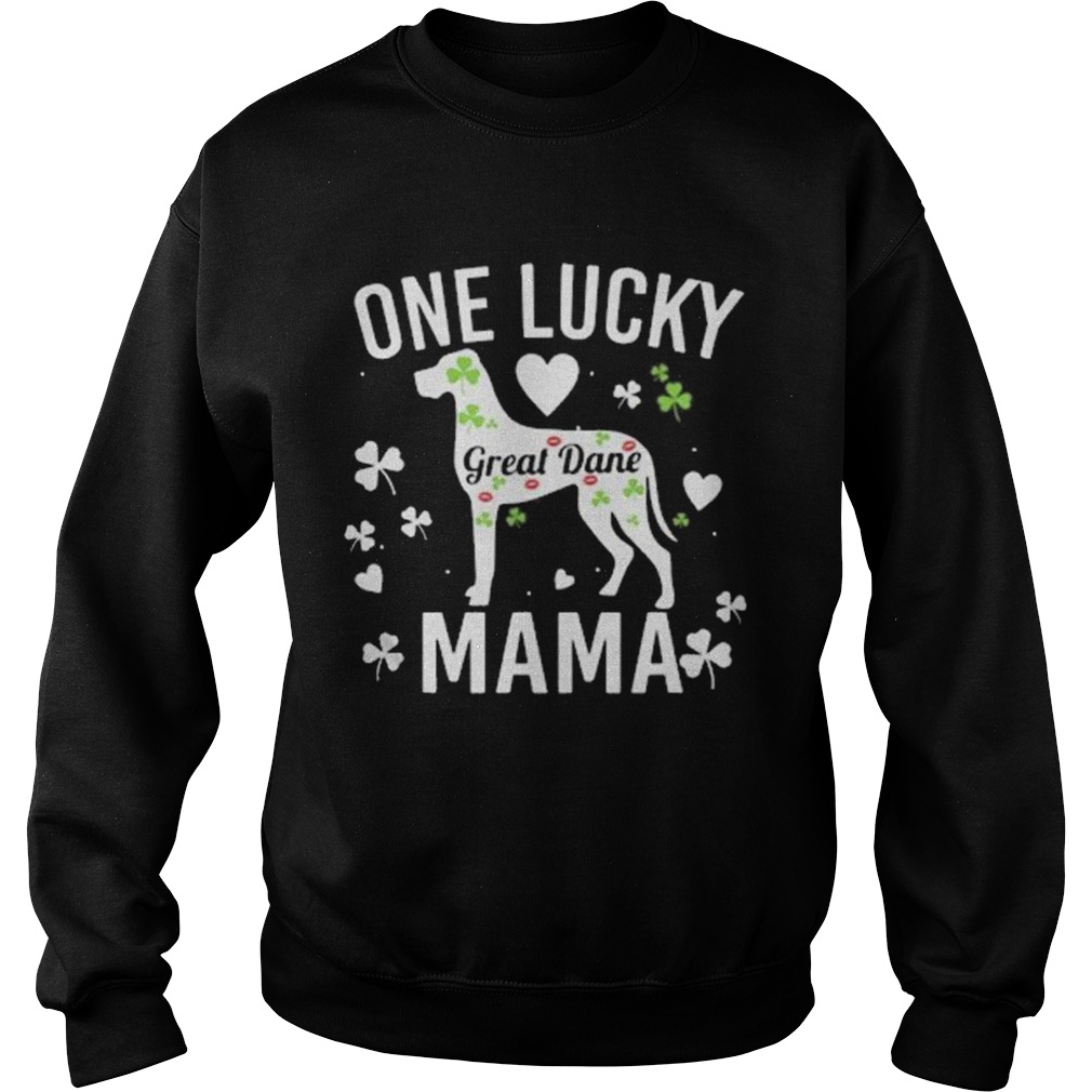 One Lucky Mama Mom St Patricks Great Dane Dog Women  Sweatshirt