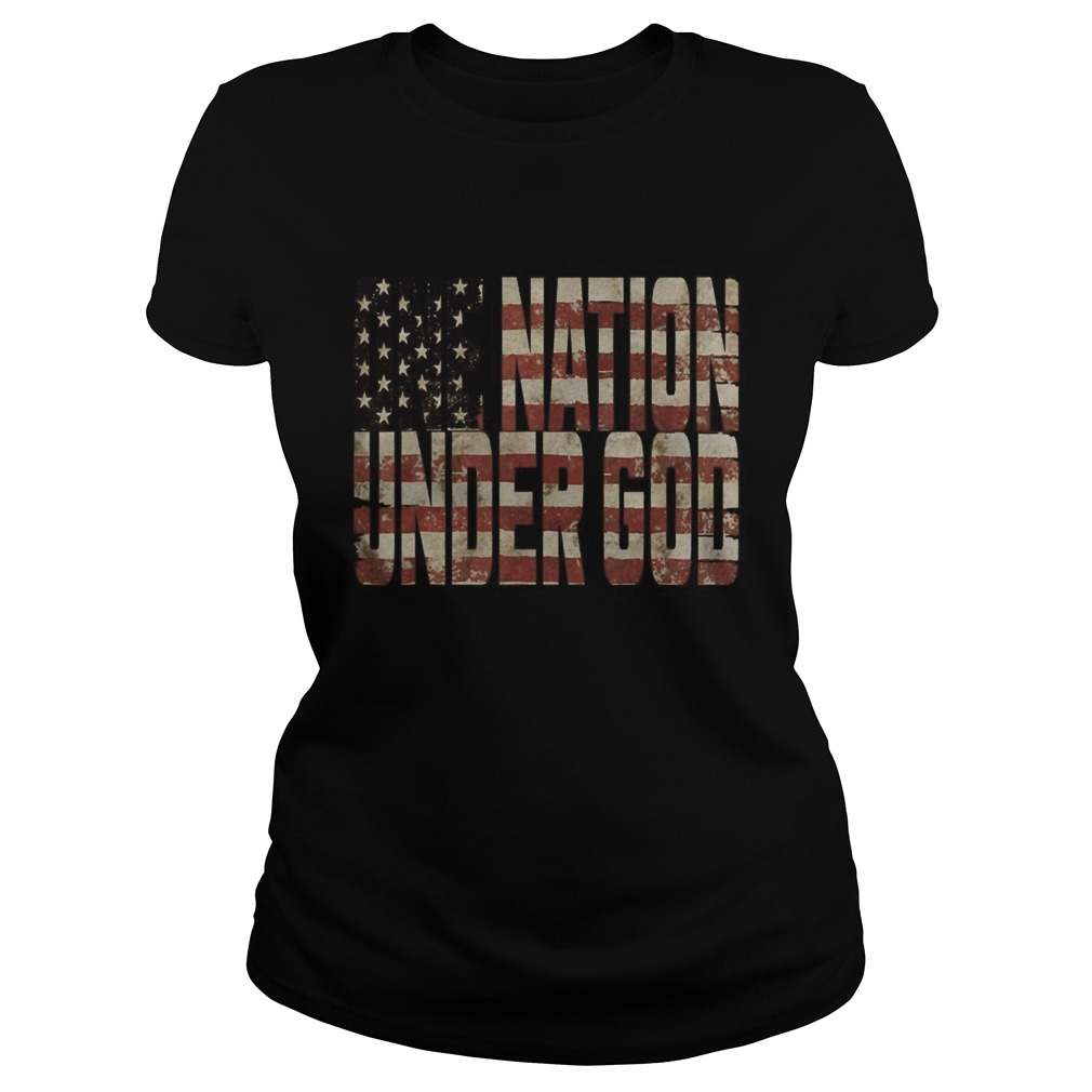 One Nation Under God American Flag Patriotic  Classic Ladies