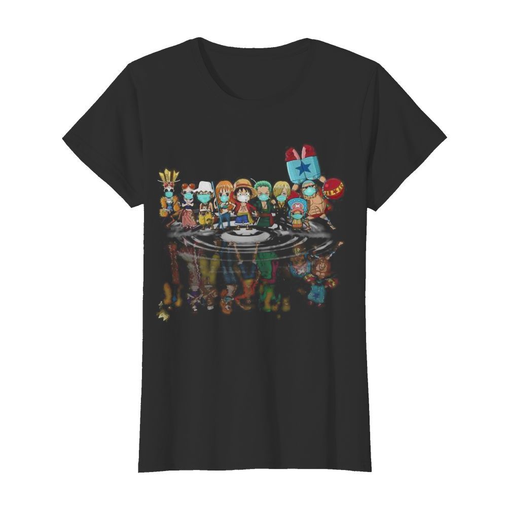 One piece characters mask chibi water reflection  Classic Women's T-shirt