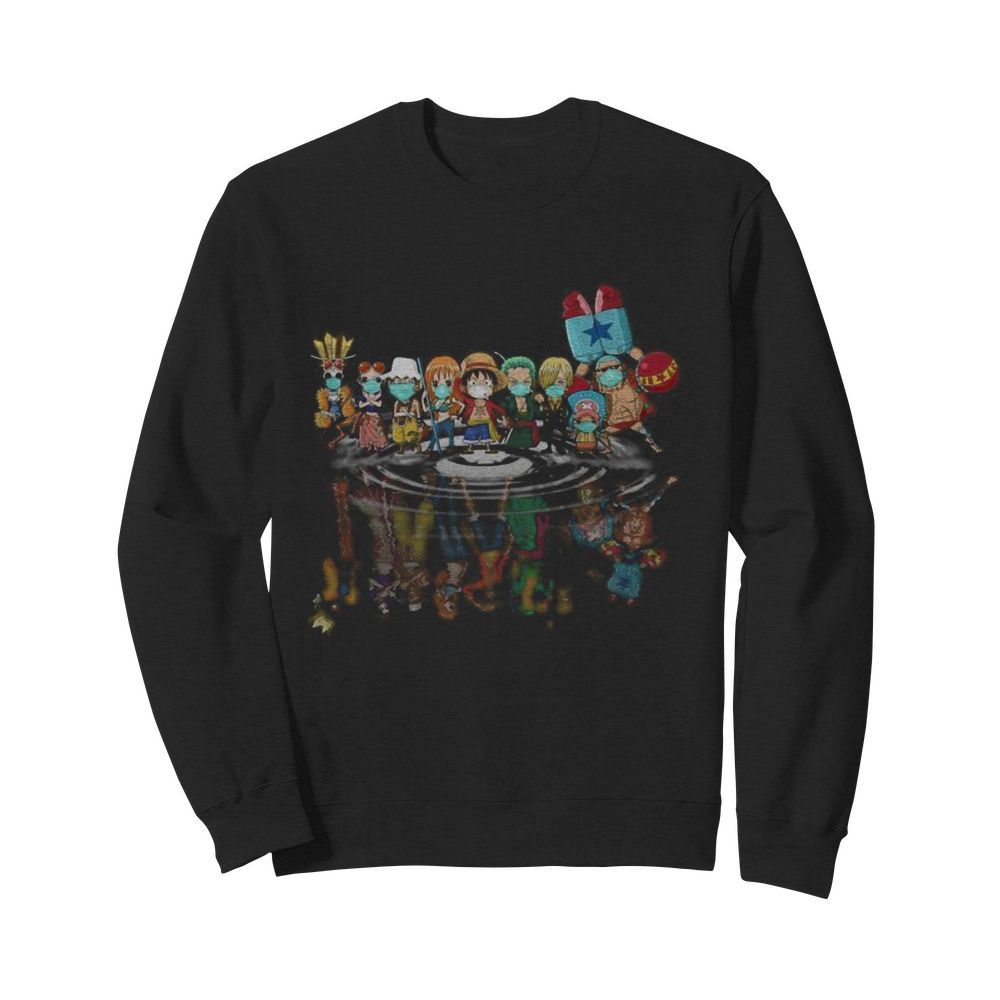 One piece characters mask chibi water reflection  Unisex Sweatshirt