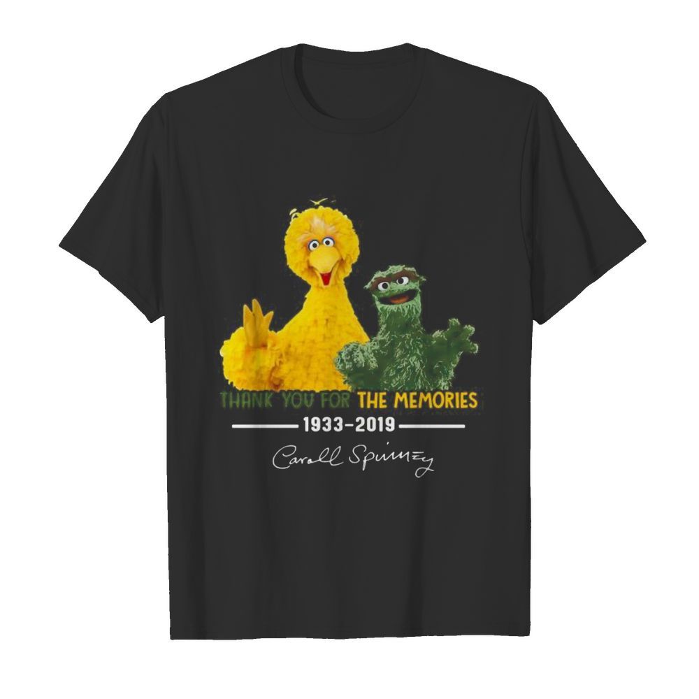 Orange oscar the grouch thank you for the memories 1933 2019 signature shirt