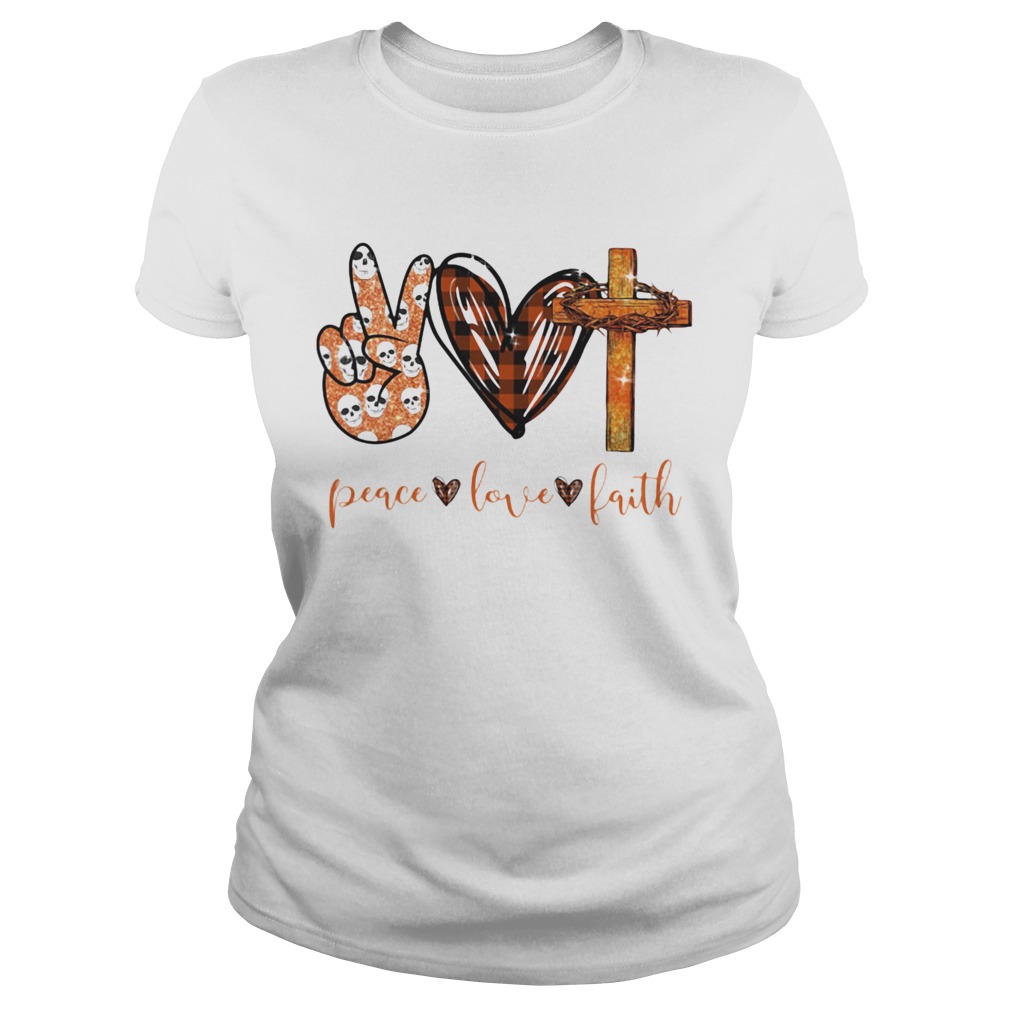 Peace Love Faith Hand Heart Cross  Classic Ladies