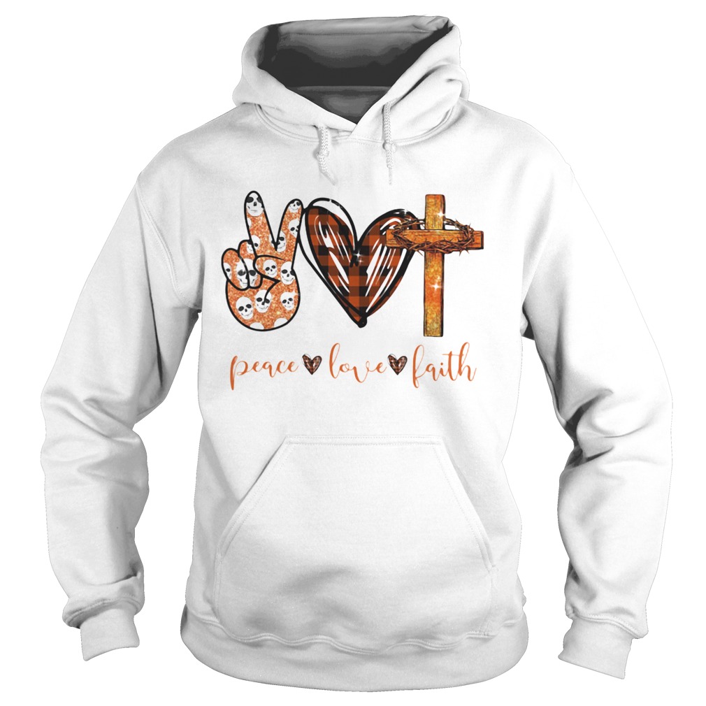 Peace Love Faith Hand Heart Cross  Hoodie