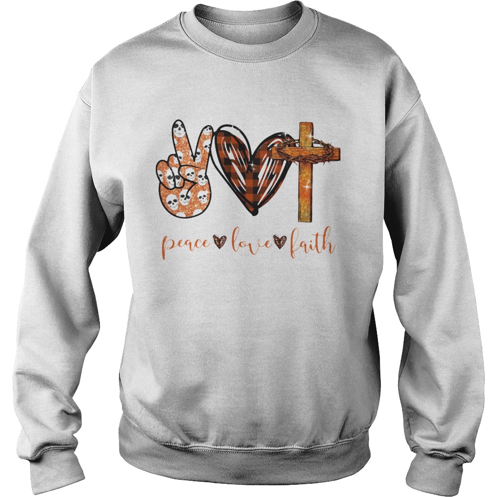 Peace Love Faith Hand Heart Cross  Sweatshirt