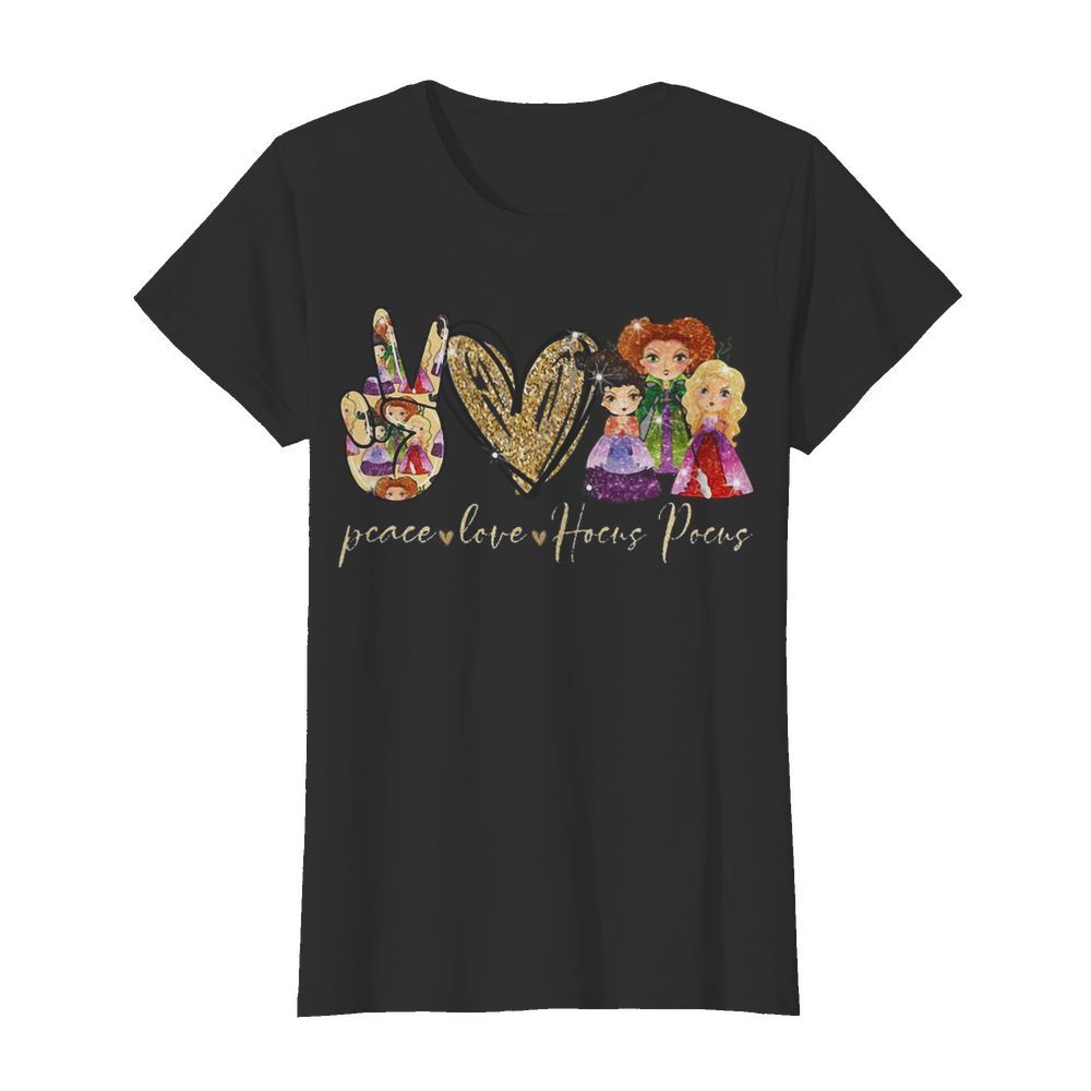 Peace Love Hocus Pocus Halloween  Classic Women's T-shirt