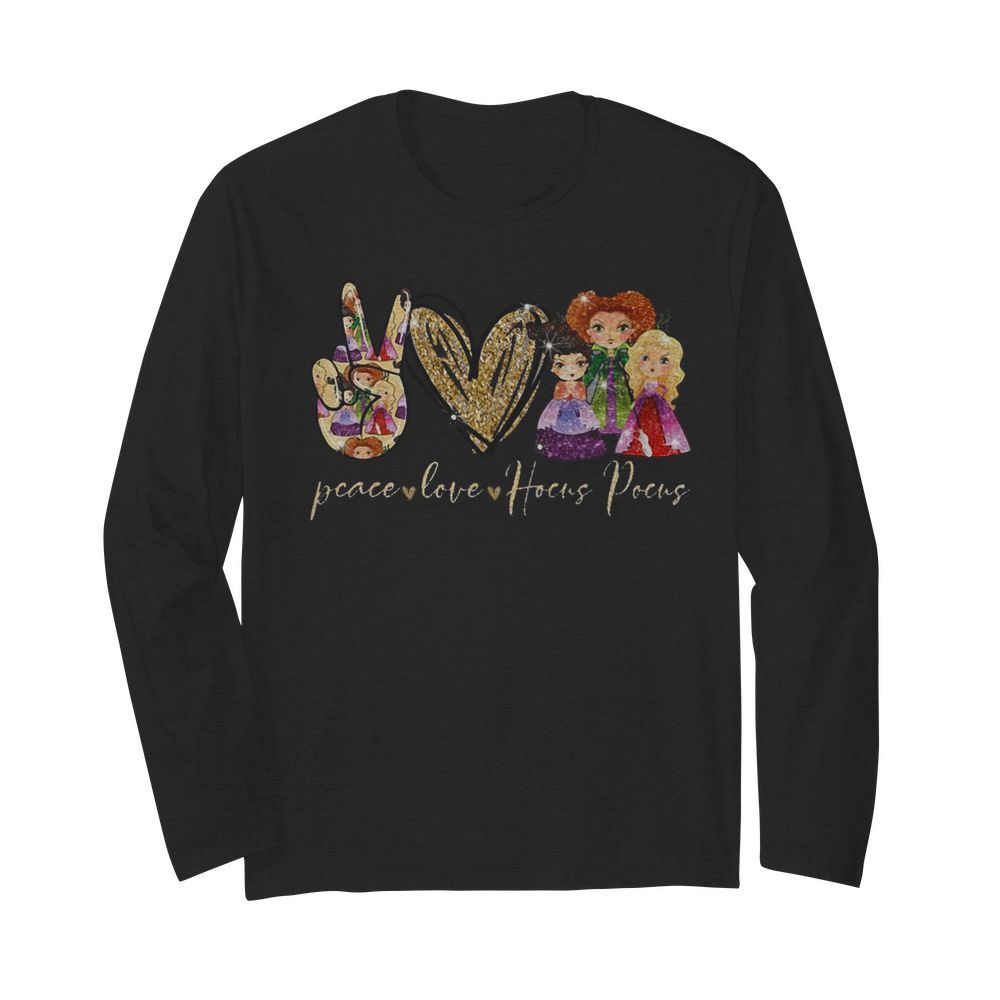 Peace Love Hocus Pocus Halloween  Long Sleeved T-shirt 