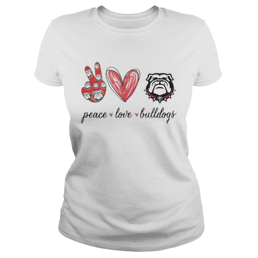 Peace love georgia bulldogs  Classic Ladies