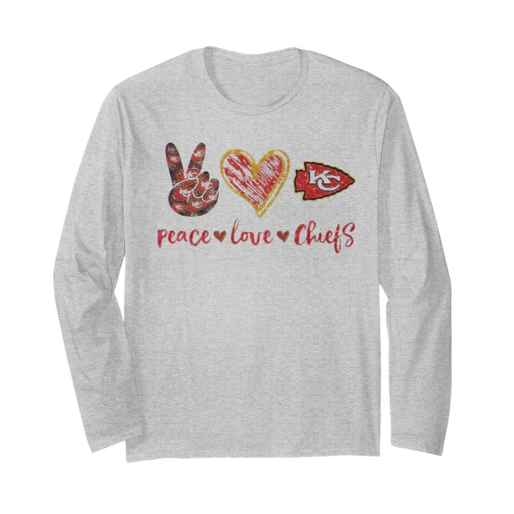 Peace love kansas city chiefs football logo  Long Sleeved T-shirt 