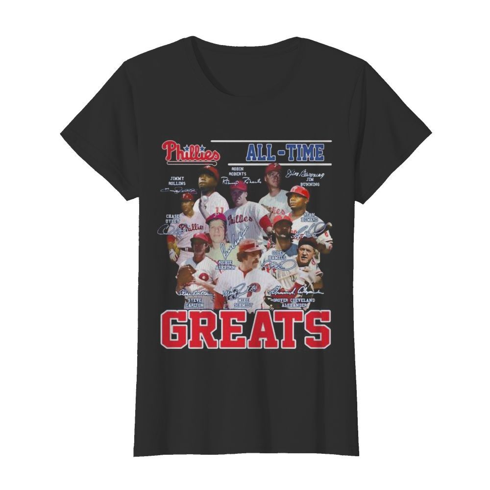 Philadelphia phillies all time greats baseball signatures  Classic Women's T-shirt