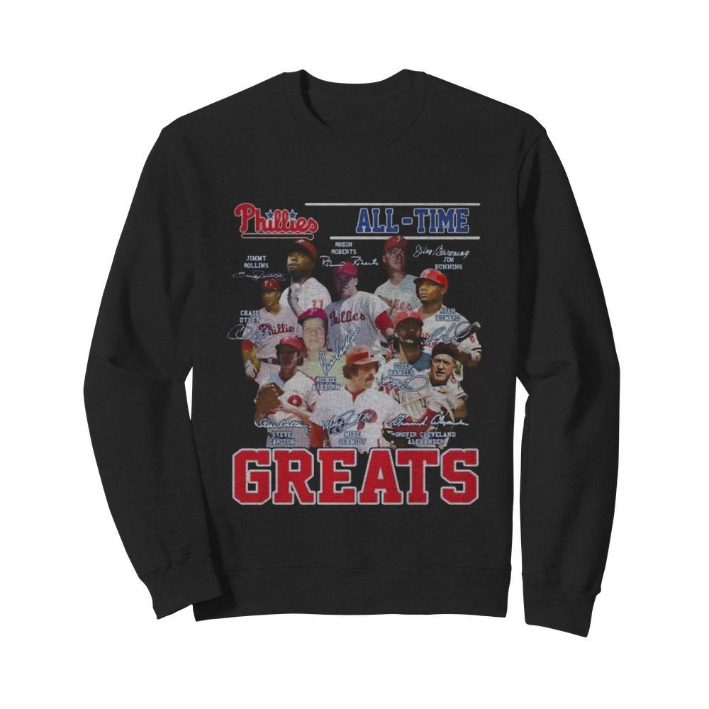 Philadelphia phillies all time greats baseball signatures  Unisex Sweatshirt