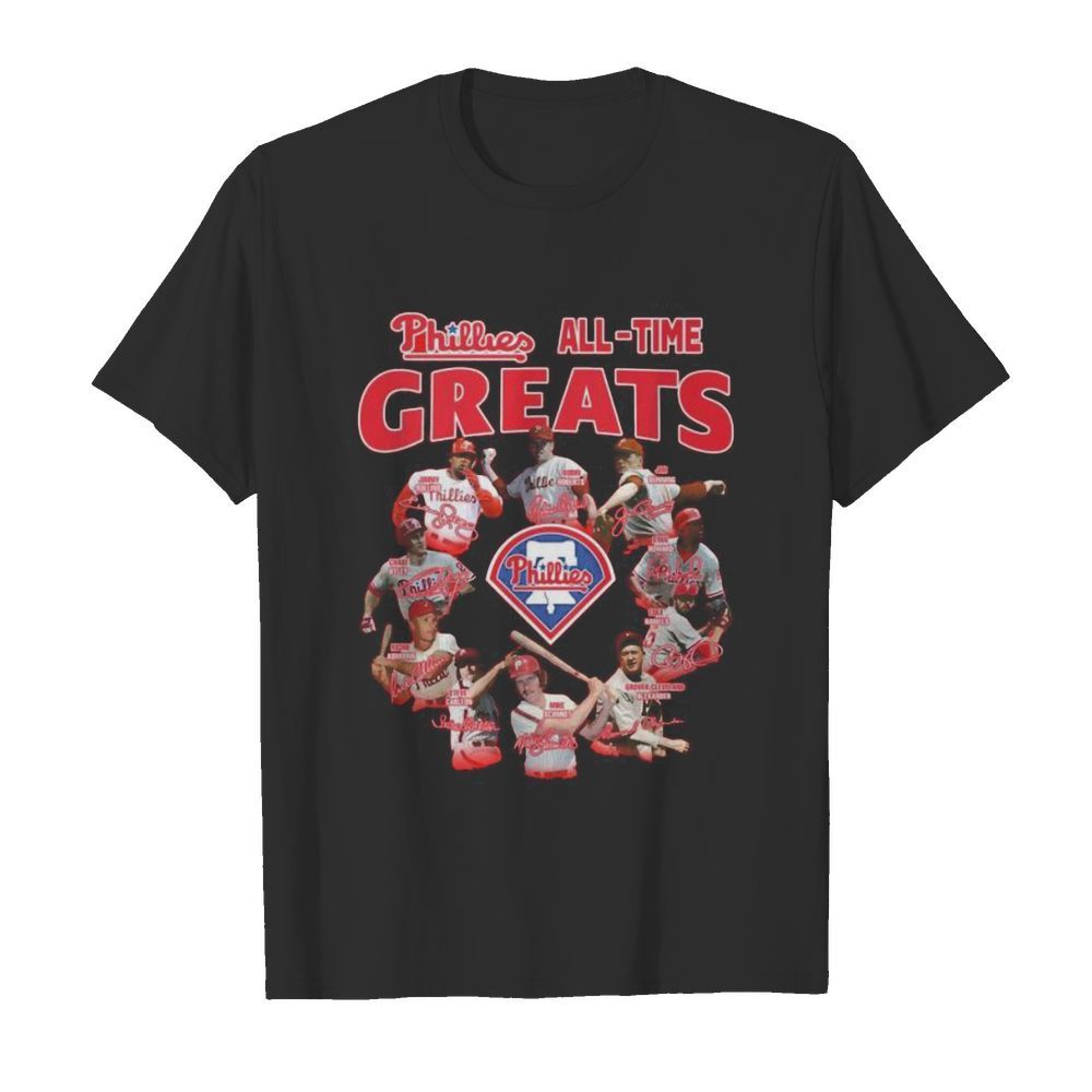 Philadelphia phillies alll time greats signatures shirt