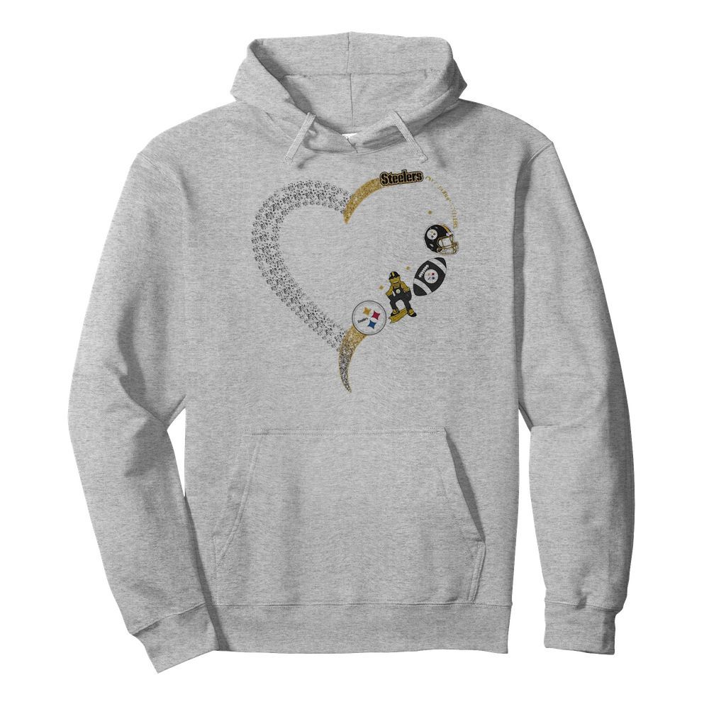 Pittsburgh steelers football logo heart  Unisex Hoodie