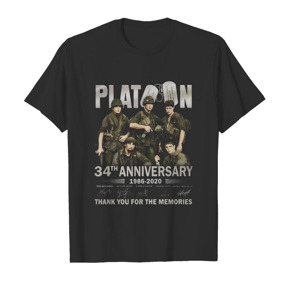 Platoon 34th anniversary 1986 2020 thank you for the memories signatures  Classic Men's T-shirt