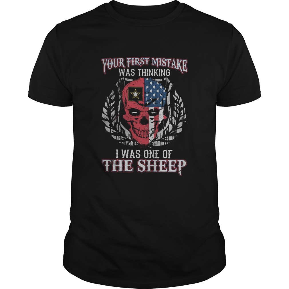 Police Skull American Flag Your first mistake was thinking I was one of the sheep shirt