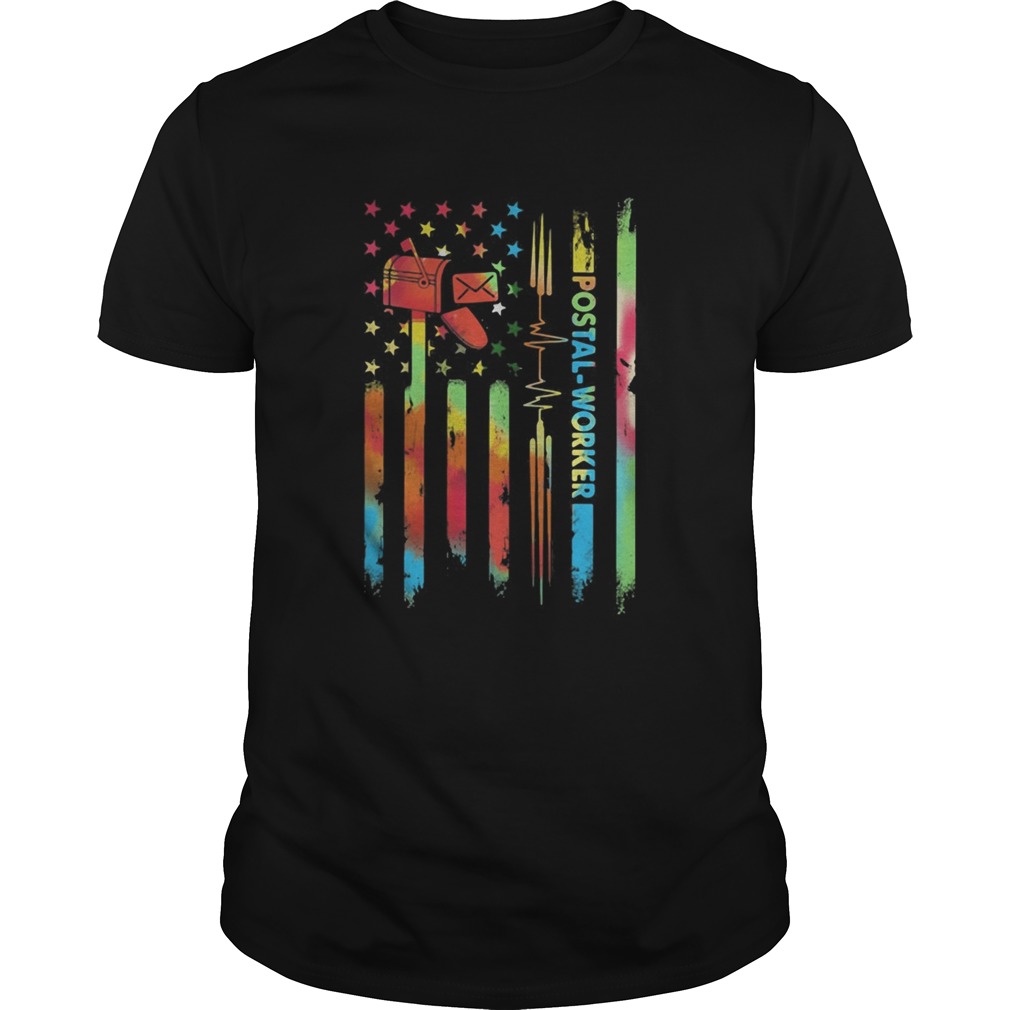 Postal worker hippie american flag independence day shirt