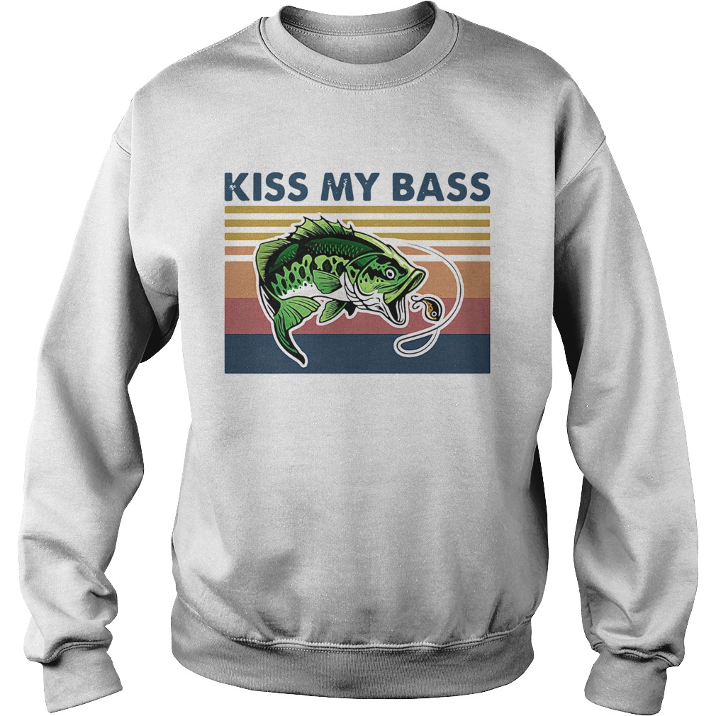 Pretty Fishing Kiss My Bass Vintage Retro  Sweatshirt