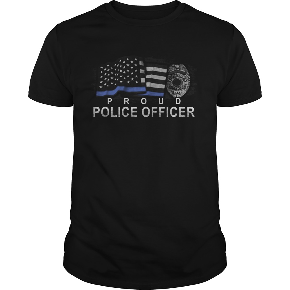 Proud police officer american flag independence day shirt