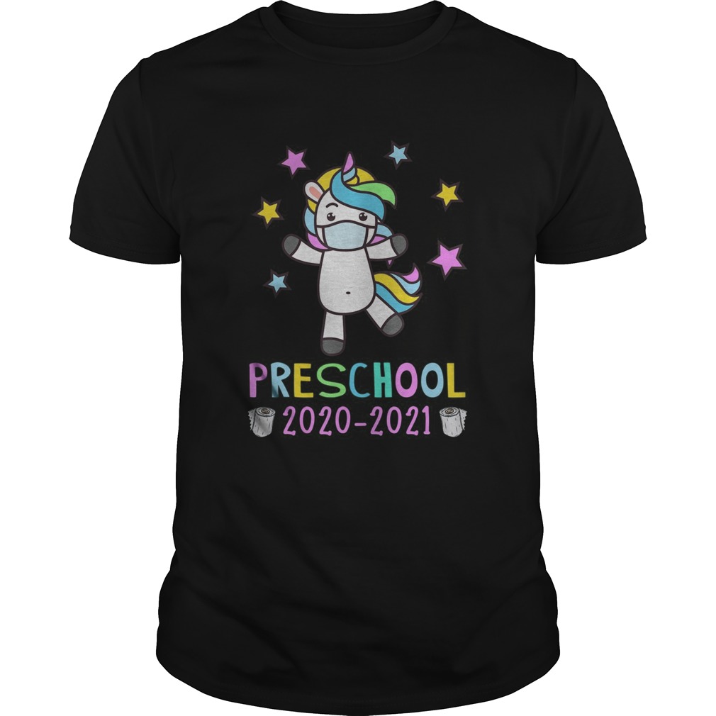 Quarantine Unicorn Hello Preschool 2020 Back To School shirt