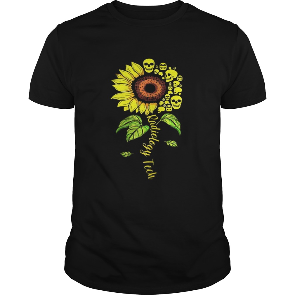 Radiology Tech Floral Sunflower Flower Skulls shirt