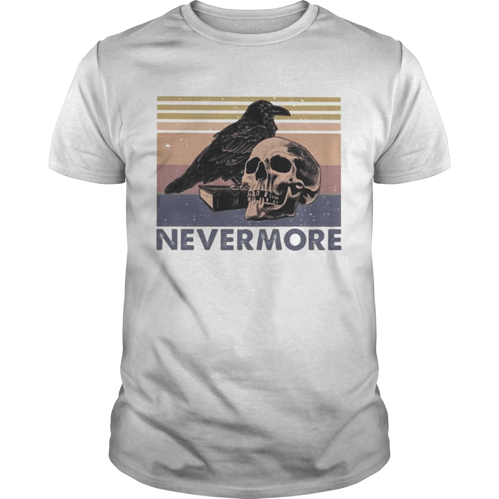 Raven Skull Nevermore vintage retro shirt