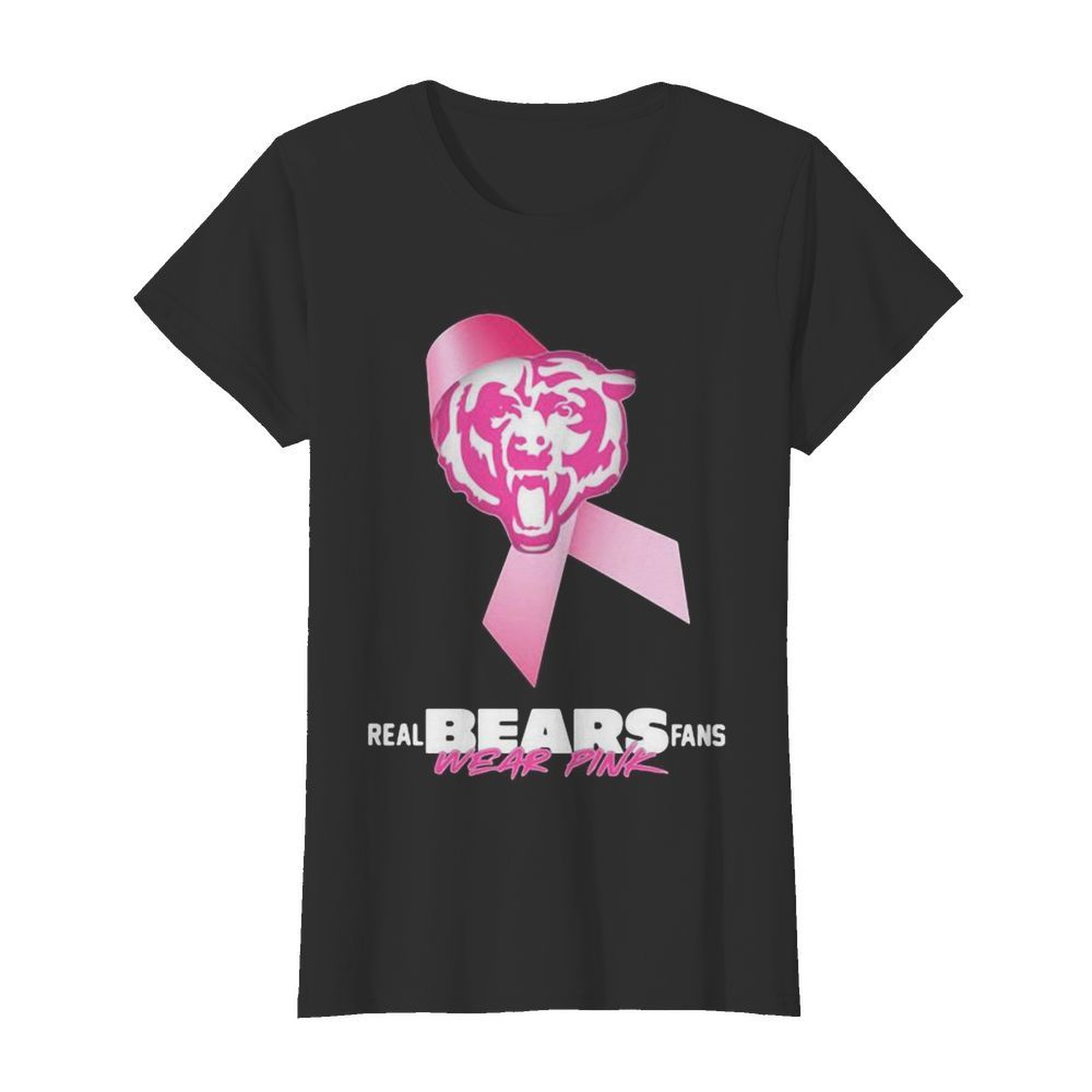 Real chicago bears fans wear pink logo cancer awareness  Classic Women's T-shirt