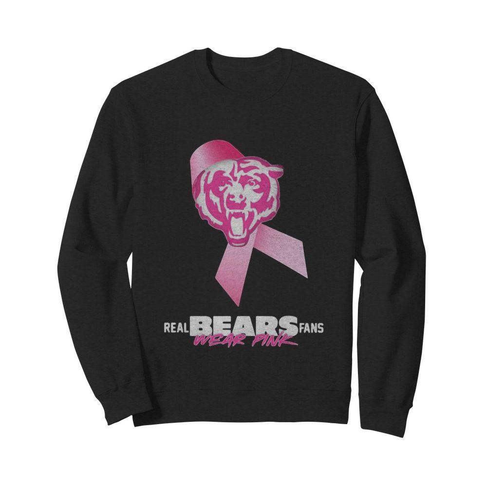 Real chicago bears fans wear pink logo cancer awareness  Unisex Sweatshirt