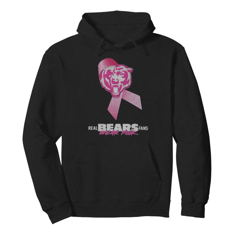 Real chicago bears fans wear pink logo cancer awareness  Unisex Hoodie