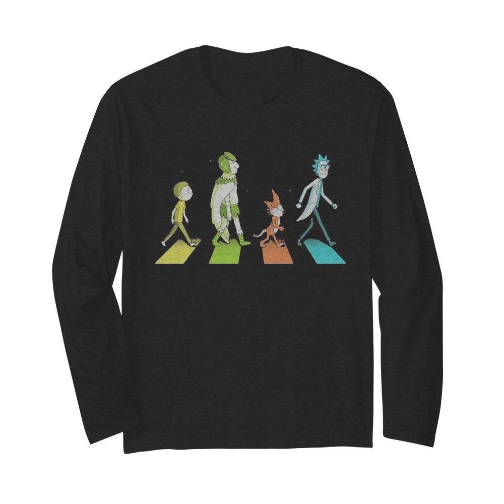 Rick and morty characters abbey road  Long Sleeved T-shirt 