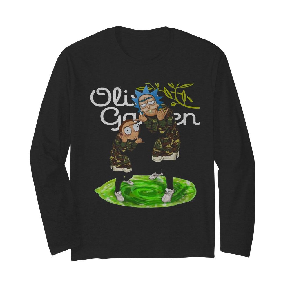 Rick and morty veteran olive garden logo  Long Sleeved T-shirt 